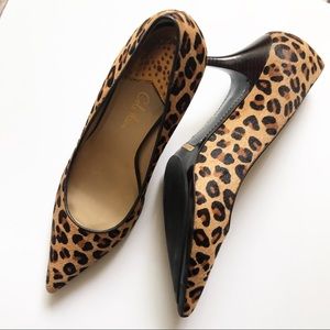 Cole Haan Leopard Print Fur Pumps